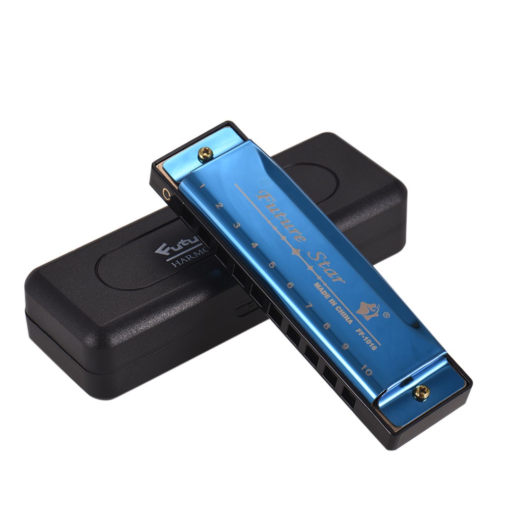 10 Holes Harmonicas Blues Harmonica Harp for Beginner Children Musical Instrument Blue