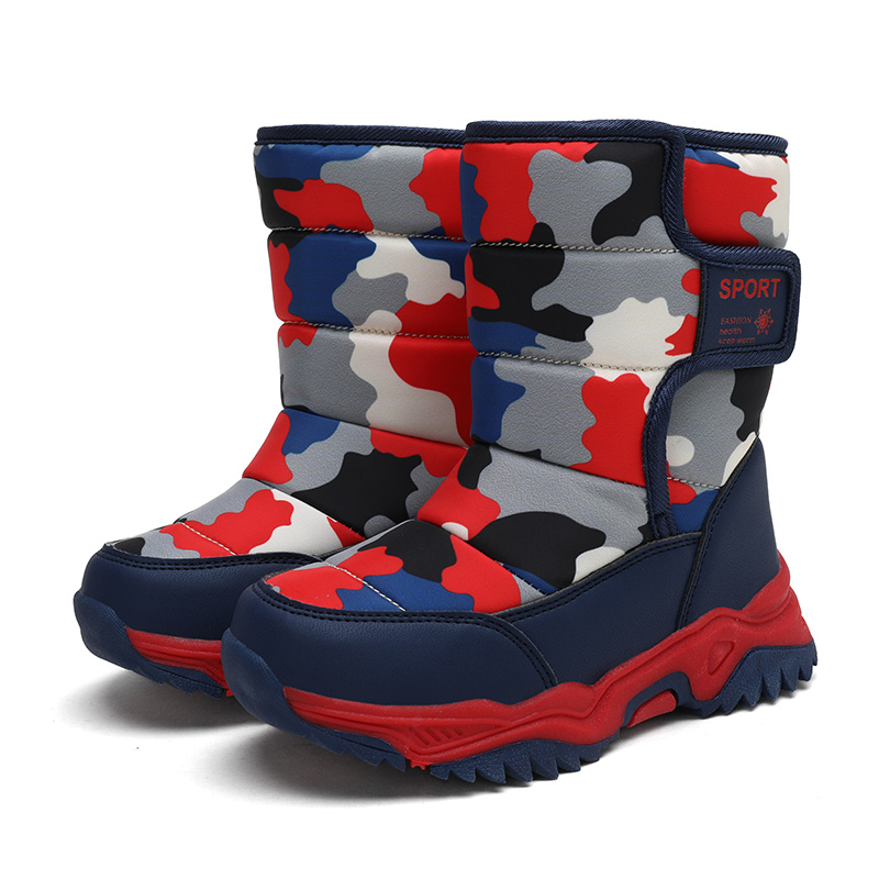 Children's snow boots camouflage shoes winter outdoor sports shoes non-slip warm boots