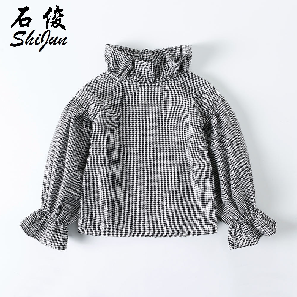 Shijun 2020 с рисунком «гусиные лапки» Детская рубашка одежда для девочек От 6 до 12 лет, детская одежда