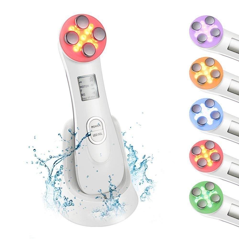 5 in 1 Led Face Lifting Rejuvenation Face Beauty Equipment Ems Rf Skin Tightening Ultrasonic Facial Massager Device