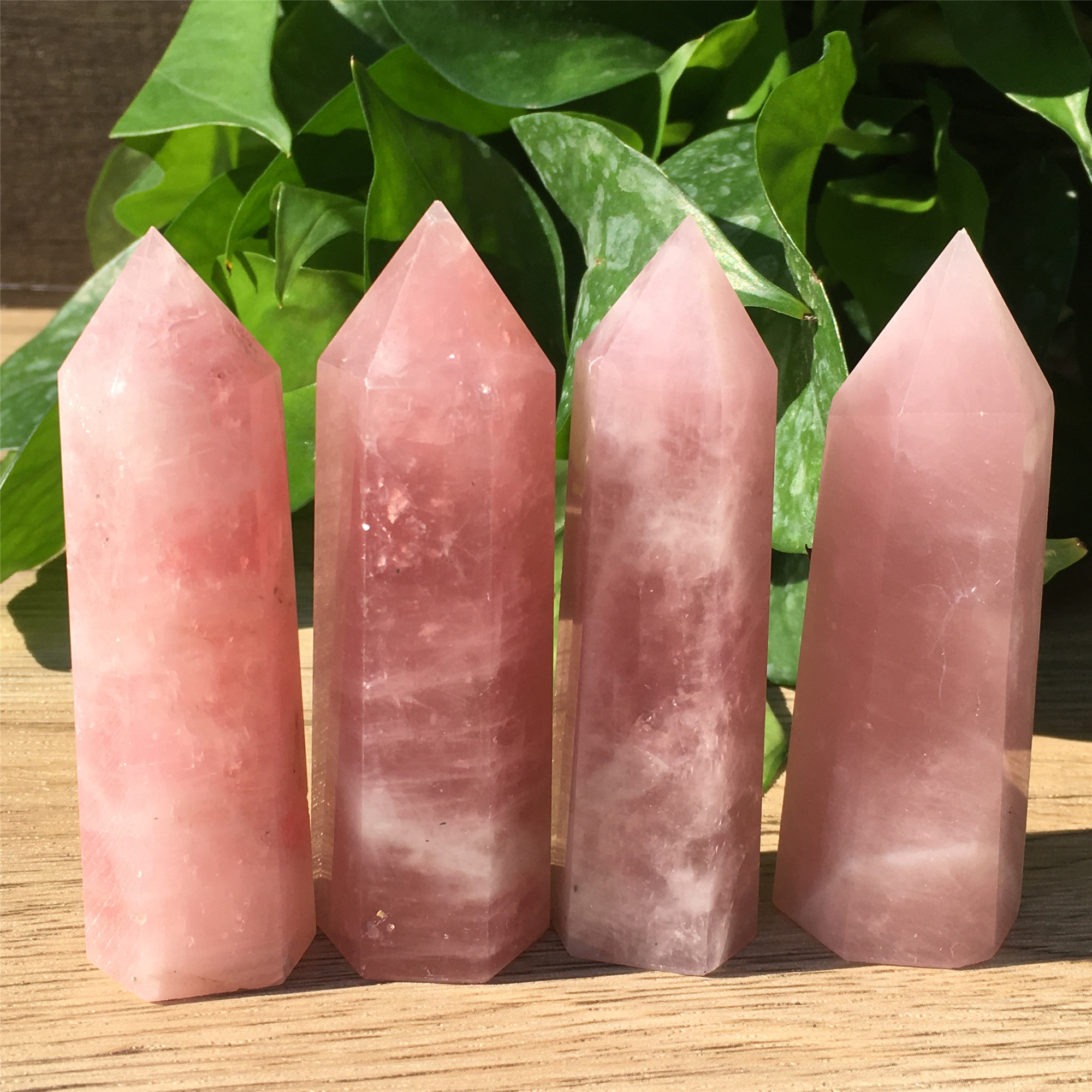 Wholesale natural Rose quartz crystal rough stone carving crystal wand healing tower