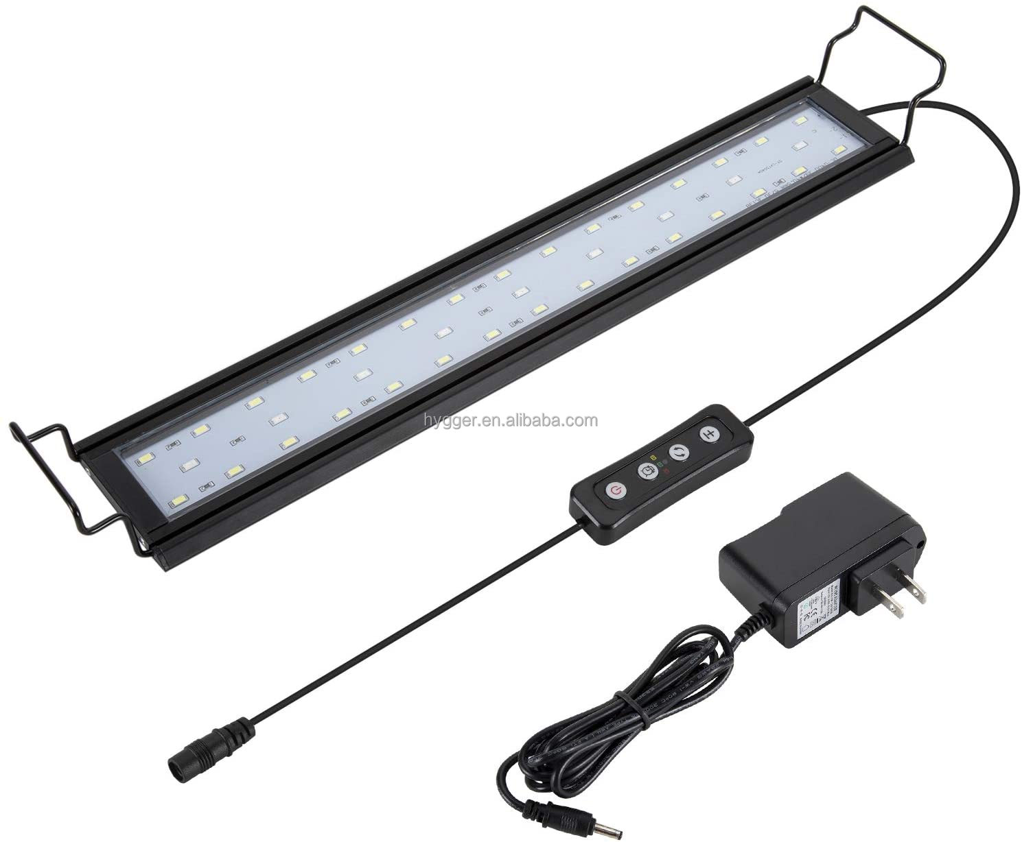 Hygger Aquarium External Controller LED Light with Aluminum Alloy Shell Extendable Brackets for Freshwater Fish Tank