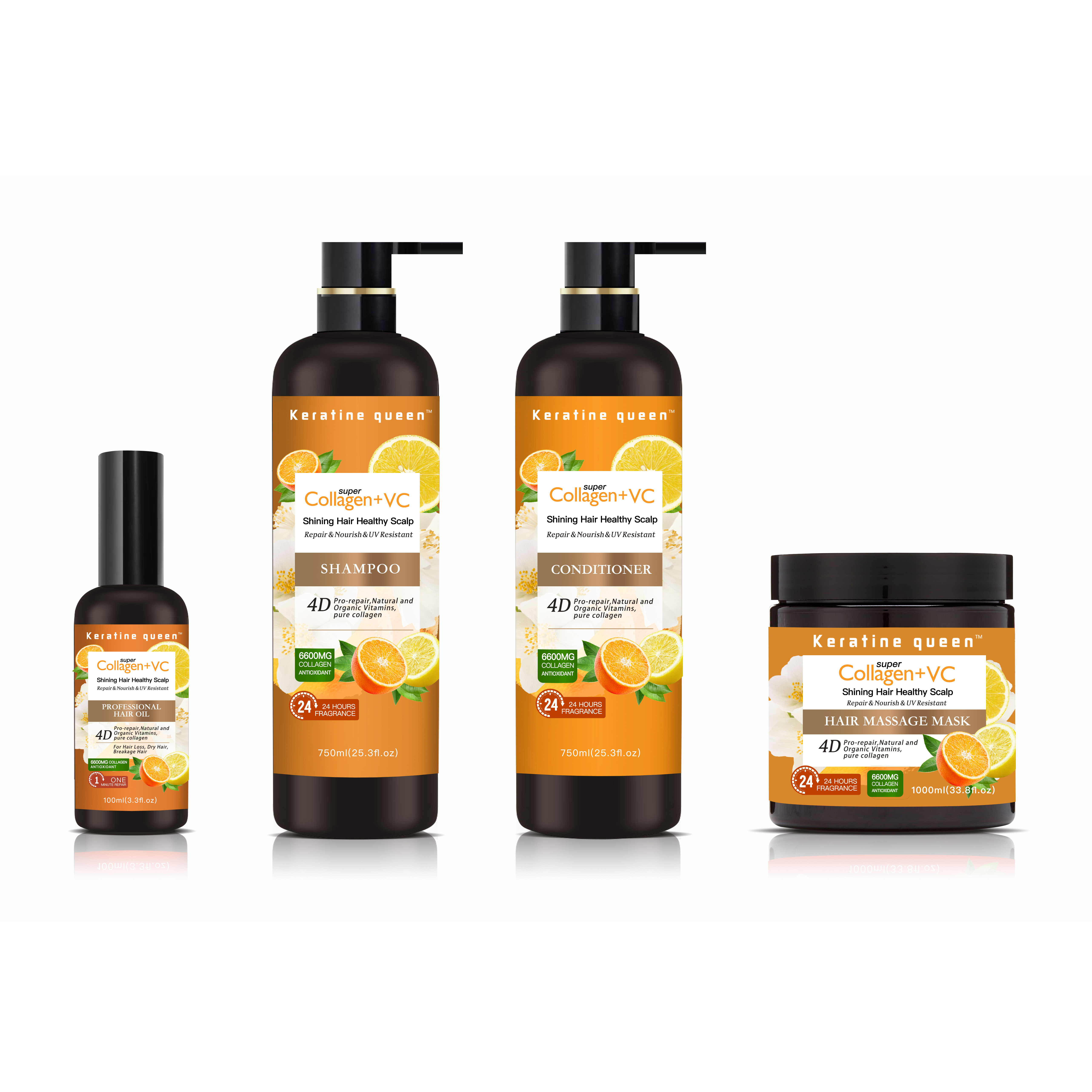 Private Label OEM ODM Hair Shampoo And Conditioner Set Pure Vitamin c natural Orange hair repairing shampoo