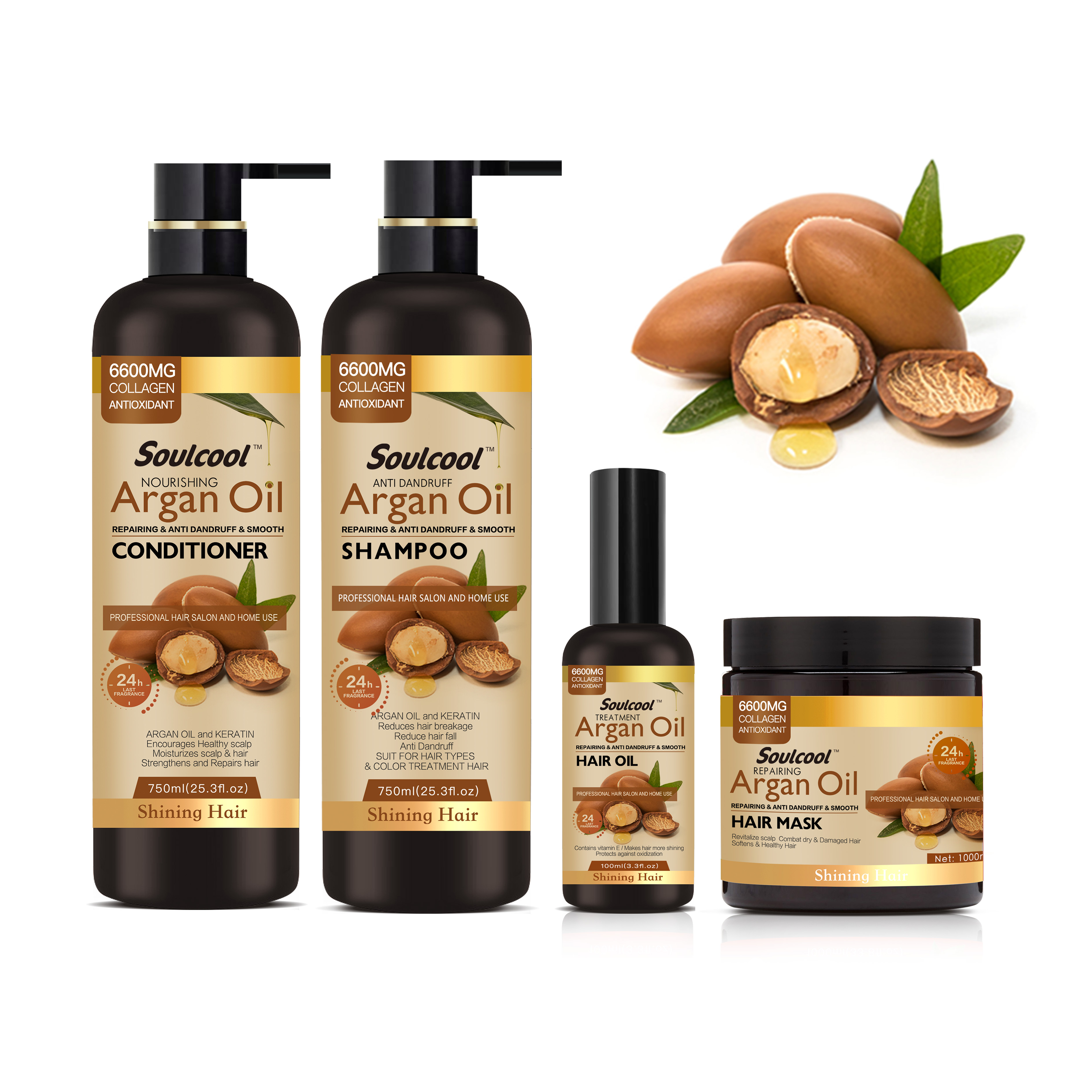 Private Label Organic Natural Moroccan Argan Oil Treatment Hair Professional Shampoo gel