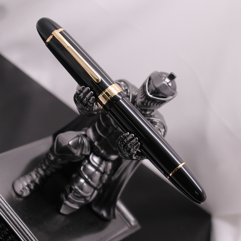 JD 149 Executive Premium Gift Black(Gold/Silver Chrome) Metal Writing Fountain Pen Custom (Black/Blue ink)