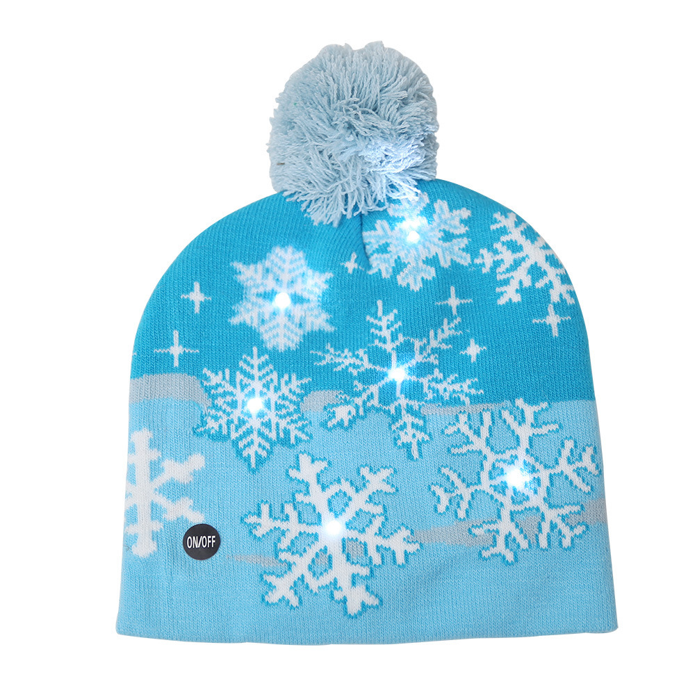 2021 Hot Sale High Quality Knitted Beanie Light Up Led Christmas Light Hat