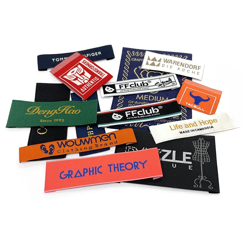 Custom Woven Label Clothing Labels Brand Name Woven Garment Labels Tags for Clothing