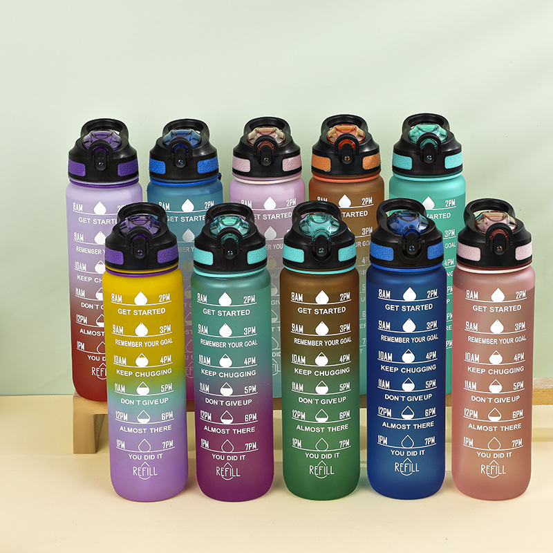 GC vasos botella de agua, мотивируционная бутылка, пластиковые чашки под заказ с крышками и соломинкой becher