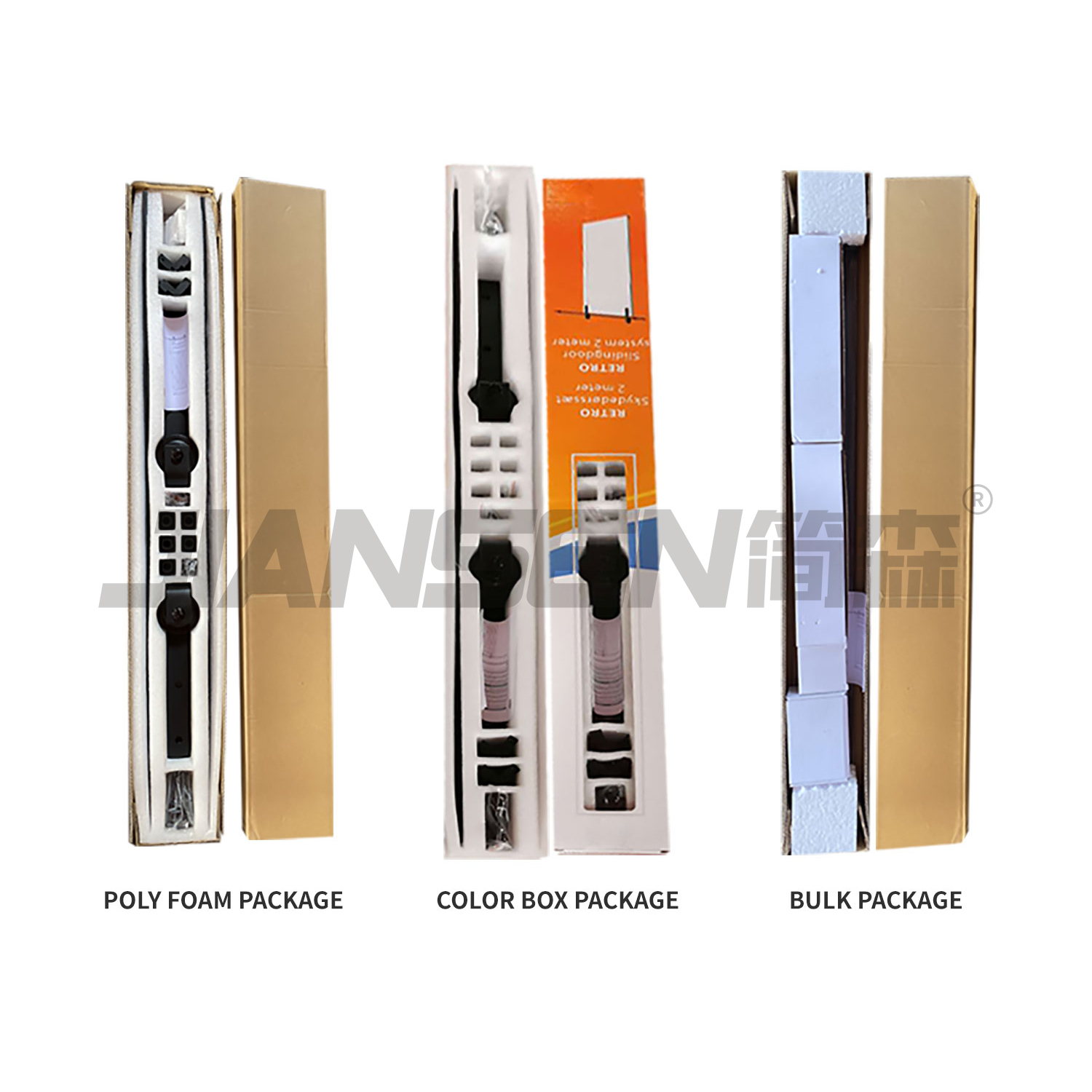 One set available black coating sliding wooden barn door hardware for E-commerce