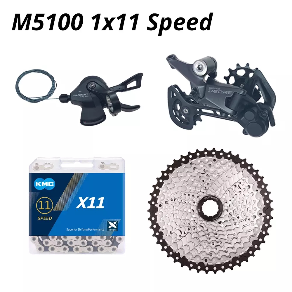 Переключатели скоростей Shimano Deore M5100 1x11, групповой набор 11 скоростных рычагов переключения передач, RD KMC CN Chain CS sunshine, кассета 46T 50T 52T