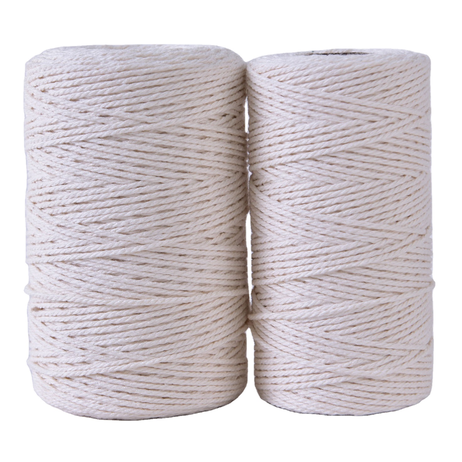 natural color 1MM 3 Strands twisted cotton twine 100m 200m spool packing, cotton macrame twine