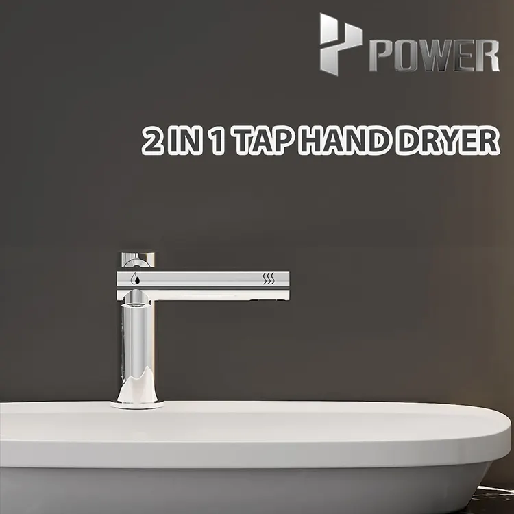 2 In1 Automatic Wash Dry All In 1 Tap Hand Dryer Air Tap Stainless Steel Sensor Sink Basin Faucet With Hepa Filter