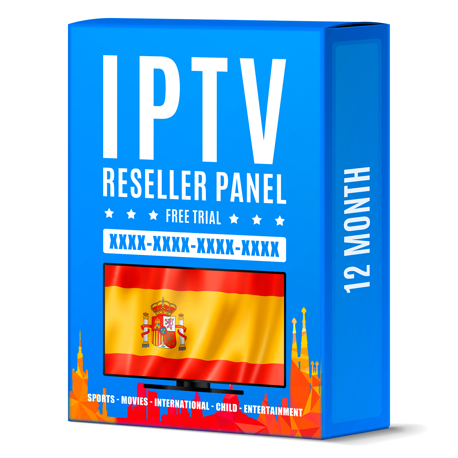 Испания, Европа, 2021, Iptv XXX, 12 месяцев, Firestick, Бесплатная пробная ТВ-приставка на Android, Перепродажа, панель M3U, телеприставка, код, подписка Iptv