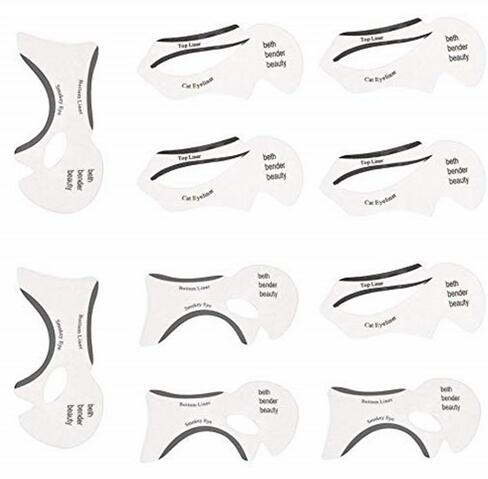 Hot Selling Clear Eyeliner Cards Eyebrow Shaper Makeup Stencils Beauty Shaping Tools Transparent Cat Eyeliner Stencil