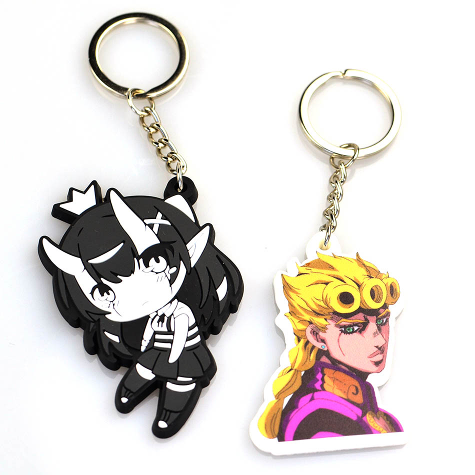 Custom Logo Rubber Pvc Keychain Key Chain Factory Free Sample Custom Anmie 2D 3D Reflecting Pvc Keychain