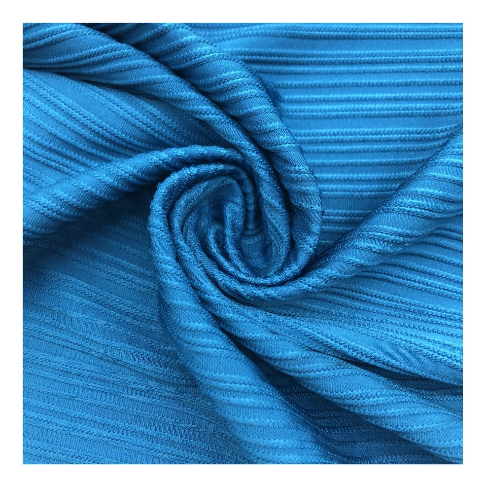 Custom color twill fabric spandex stripe ribbed fabric for swimwear bikini swimsuits