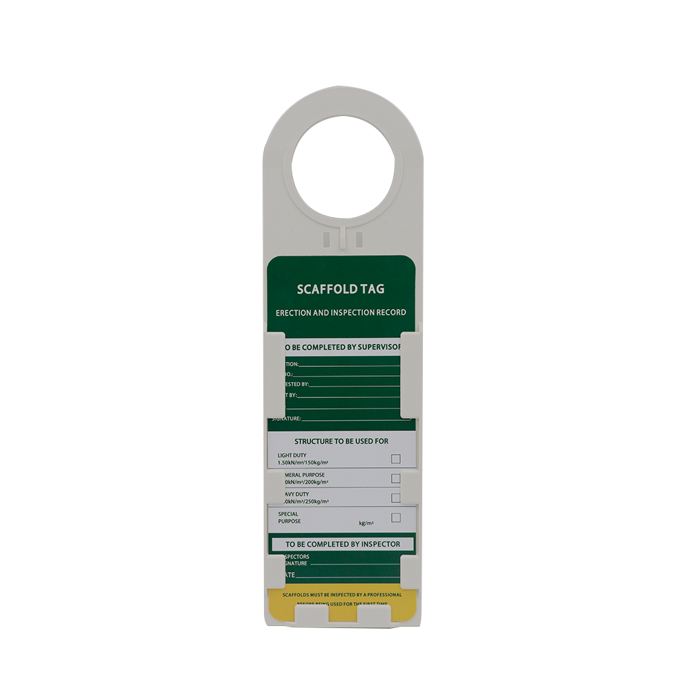 PVC material colorful inserts 310mm length 92mm width scaffolding inspection tag