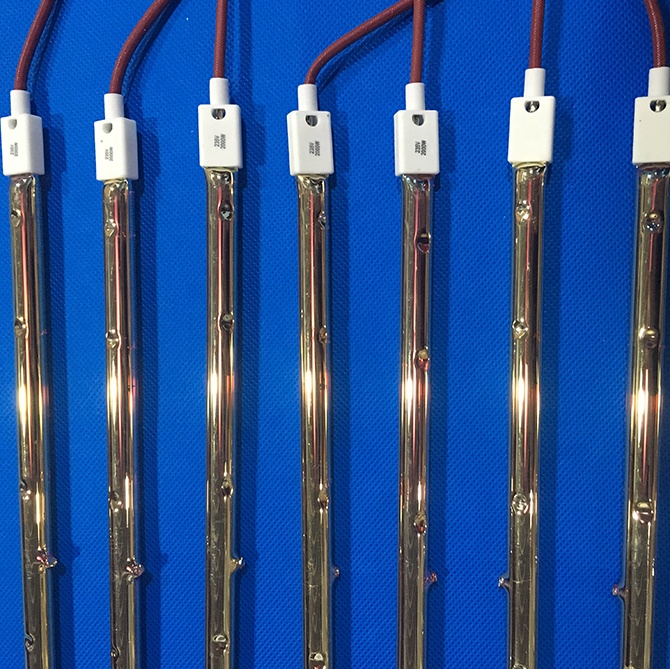 1kw 530mm 235v Золото Покрытие инфракрасного кварца галогенная лампа отопления