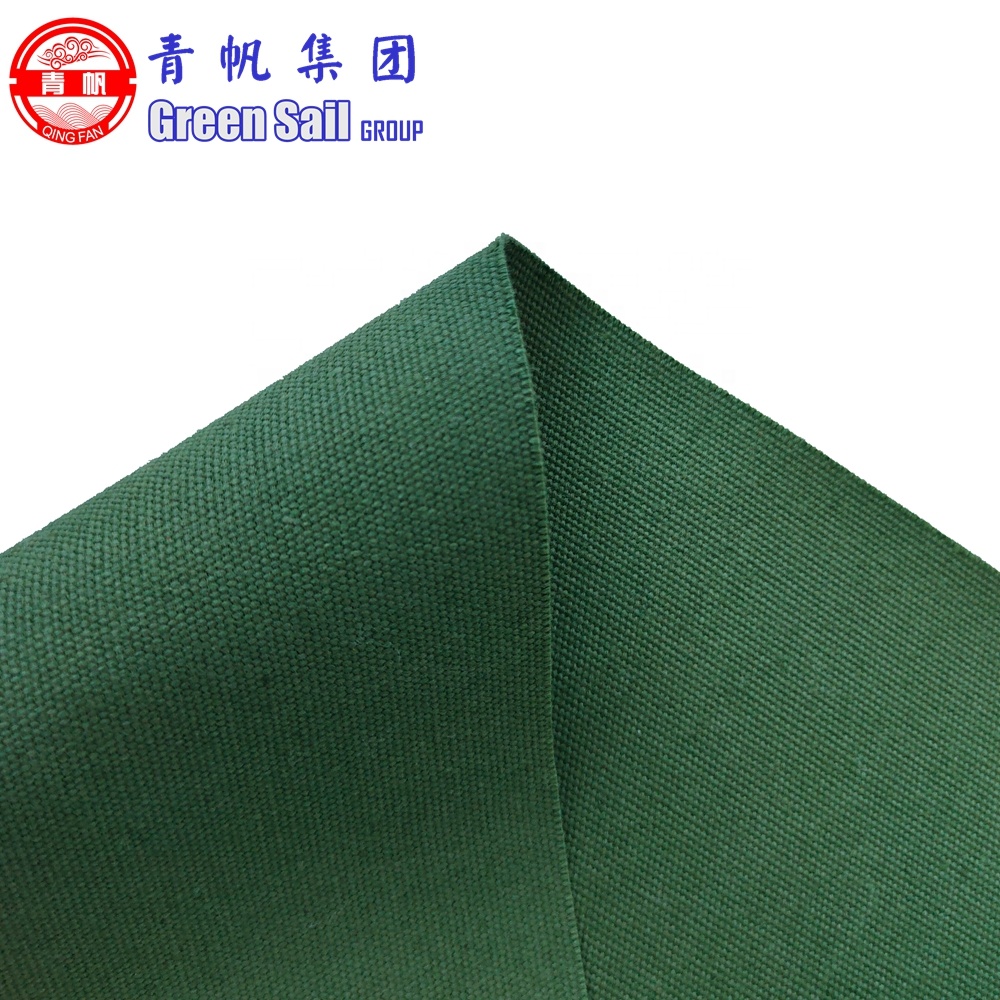 Green 1.5m Wide Polyester Canvas Tarpaulin for Covering, Awning, Tent with Organic Silicone Treatment