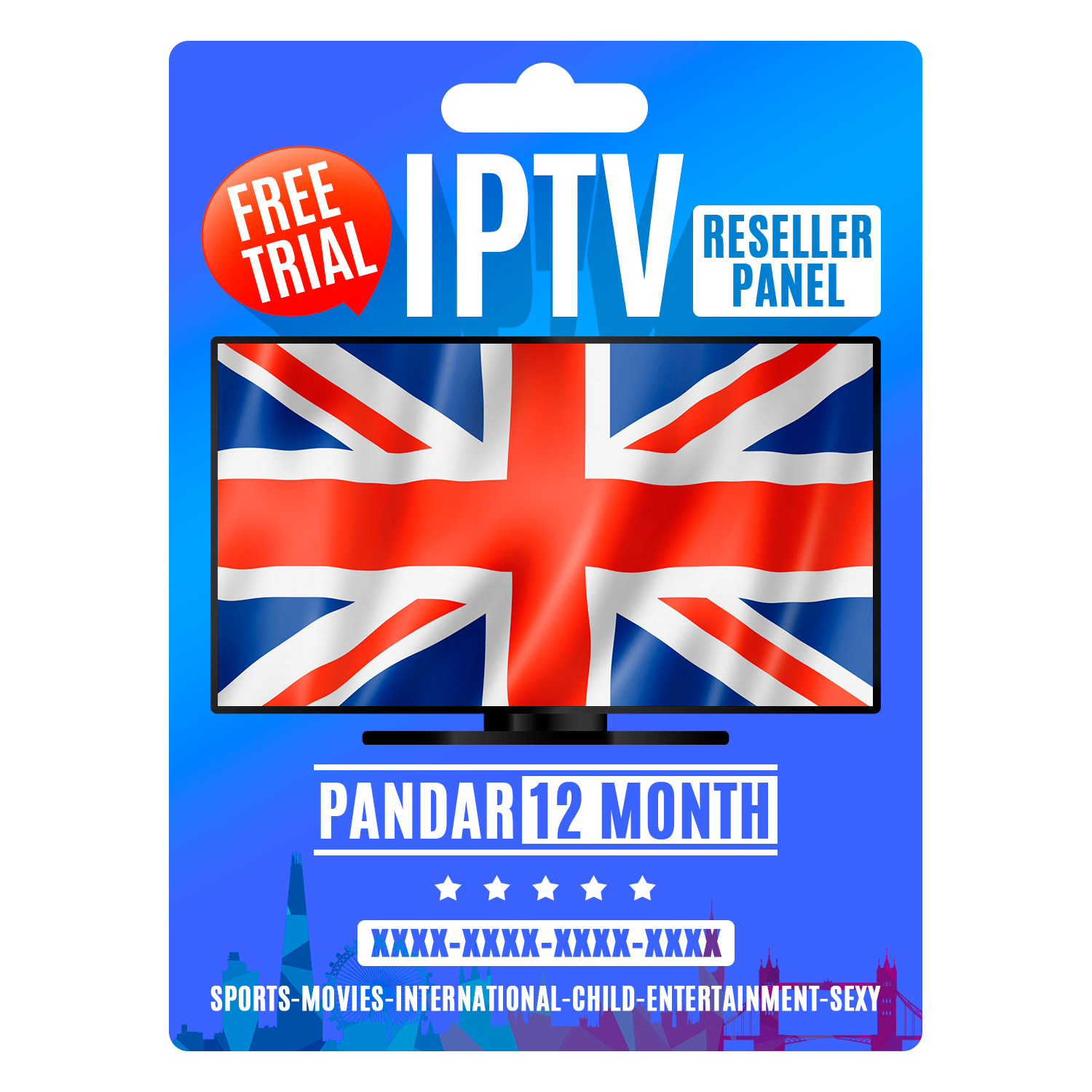 Англия 2021 Iptv XXX 12 месяцев Firestick Бесплатная пробная версия Android Tv Box для реселлеров панель M3U Декодер каналов кабельного телевидения код iptv подписка