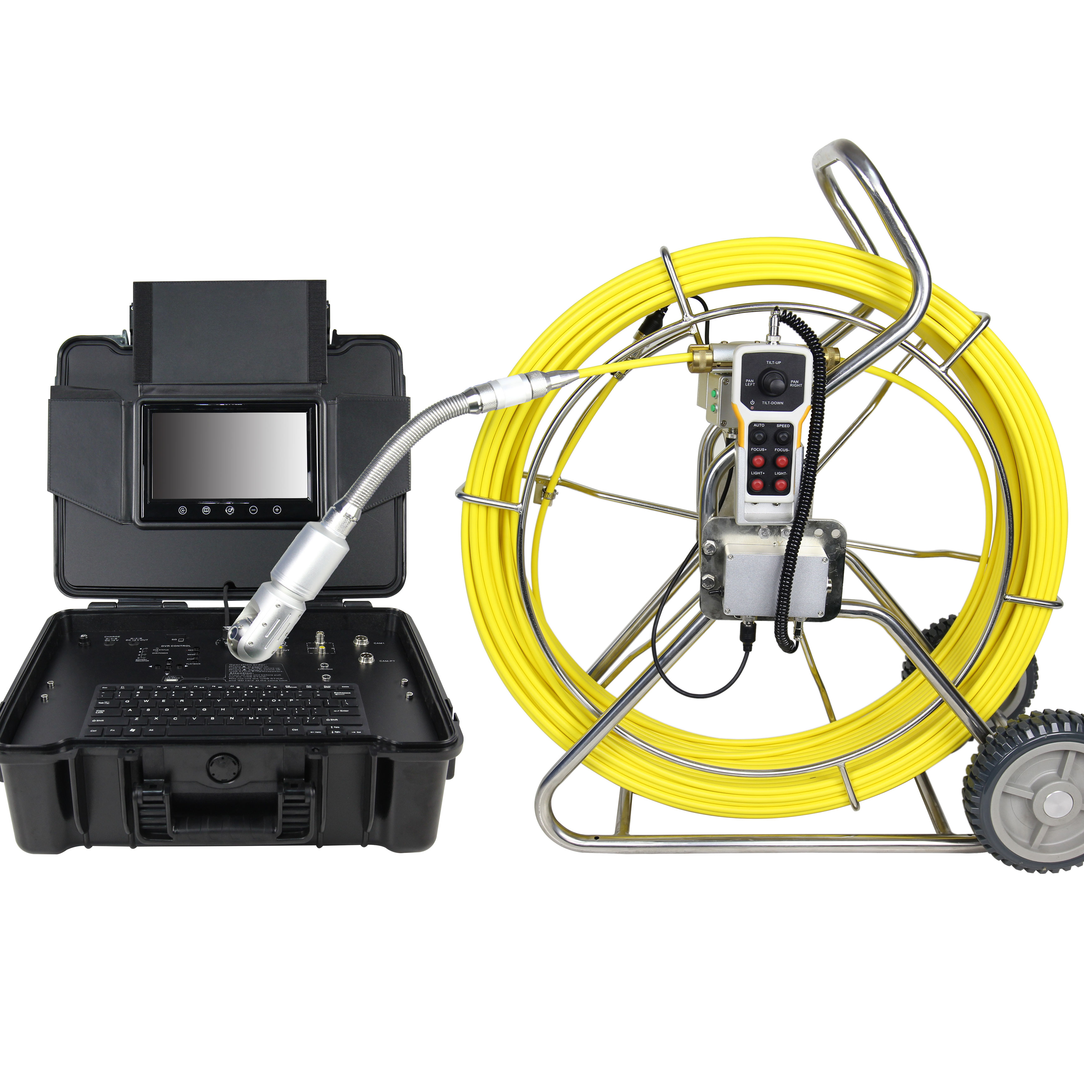 pipe detection waterproof pipe plumbing inspection camera with pan tilt camera for 60-600mm pipeline