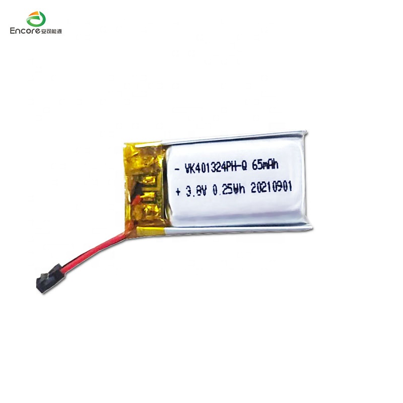 Earphone Li ion Battery 401324 3.7V 65mah Rechargeable Battery