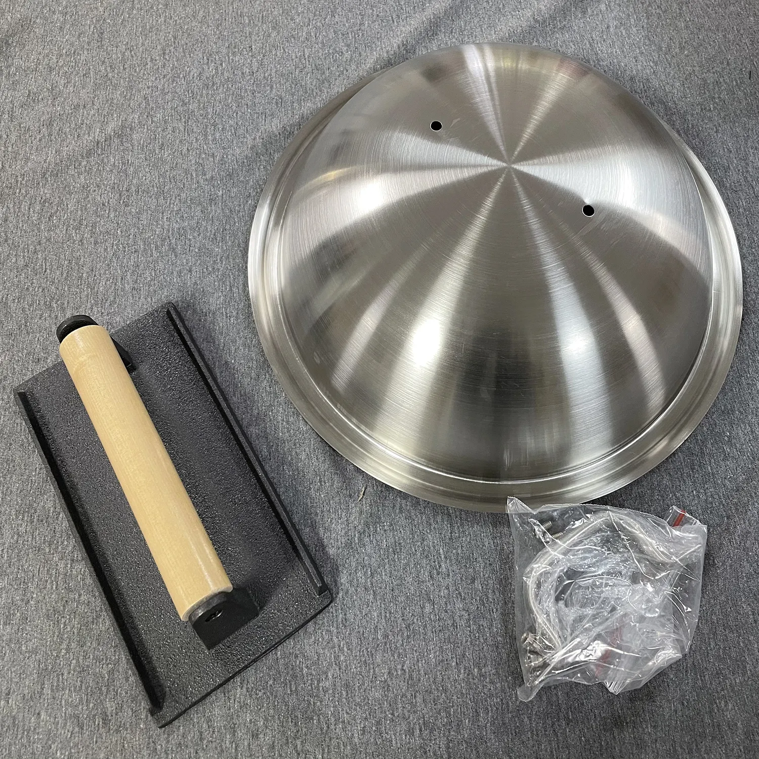 Griddle Accessories Kit - Heavy Duty Round Basting Cover Cheese Melting Dome with Cast Iron Burger Bacon Press