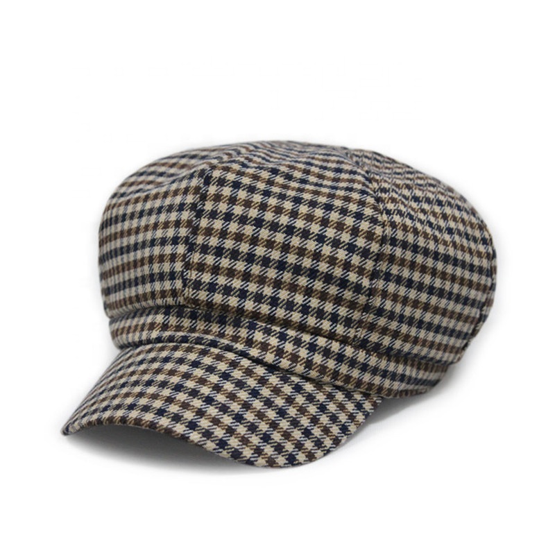 Breathable Winter Cotton Hat Caps Embroidery Logo Stripes Women Beret
