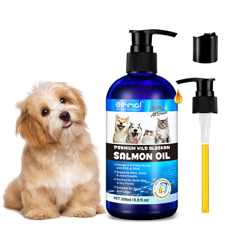 Oimmal Private Label Pet Food Organic Omega 3 Wild Alaskan Salmon Fish Oil Supplements for Pet Dogs Cats Hip Joint Skin and Coat