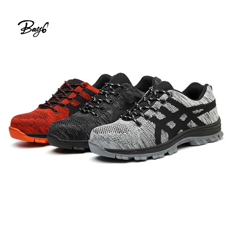 Rubber Indestructible Steel Toe Sneakers Men Fitness Walking Shoes Safety Industrial