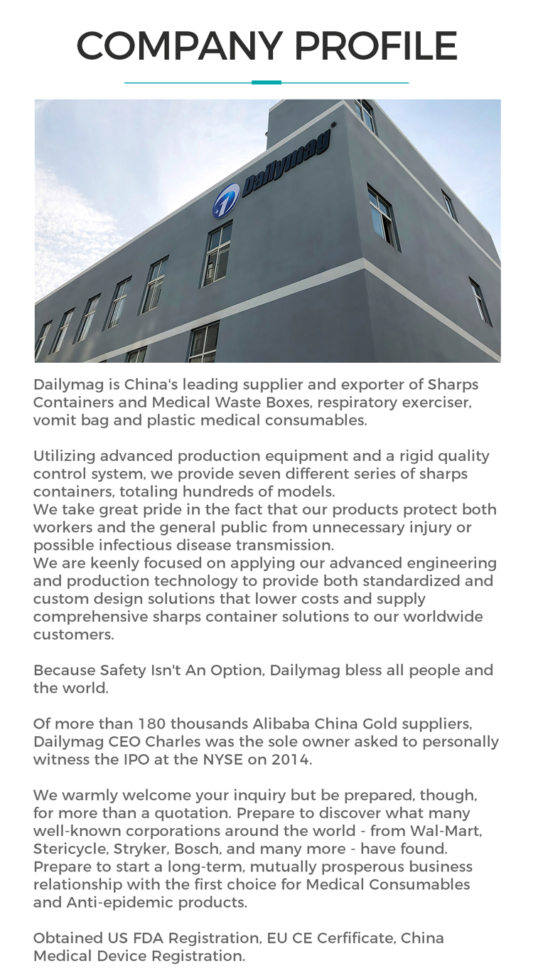 Hospital 5L Sharps Container Disposable Sharp Box Medical Waste Container