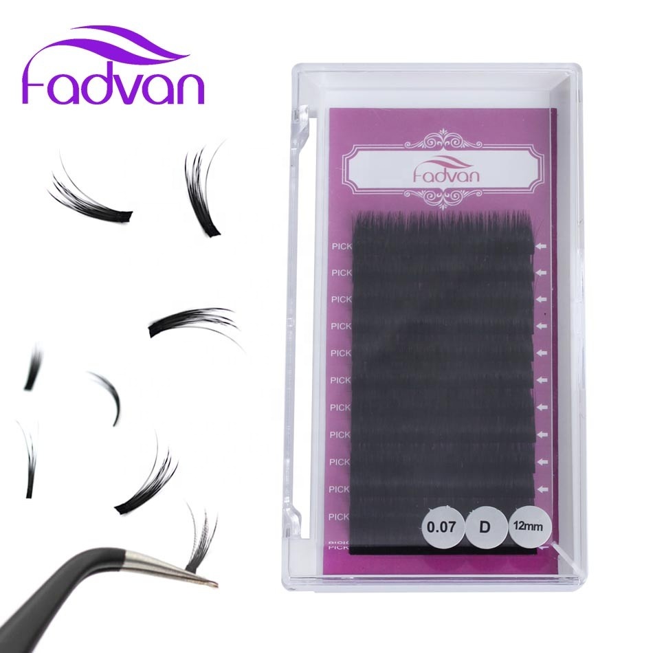 Speed 1s Easy Fanning Lashes Extension Natural Auto Easy Blooming Fans Scrubs Black Matte With Lashbox Falsch Fadvan Lash