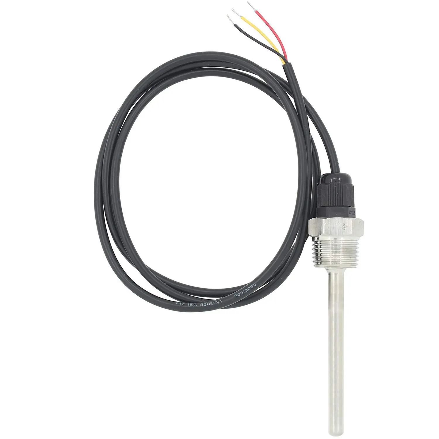 Pt100 Temperature Sensor Focusens 1/2" NPT Threads Pt100 Temperature Sensor Probe 3 Wires 2M Cable Pt1000 RTD With -50-300C