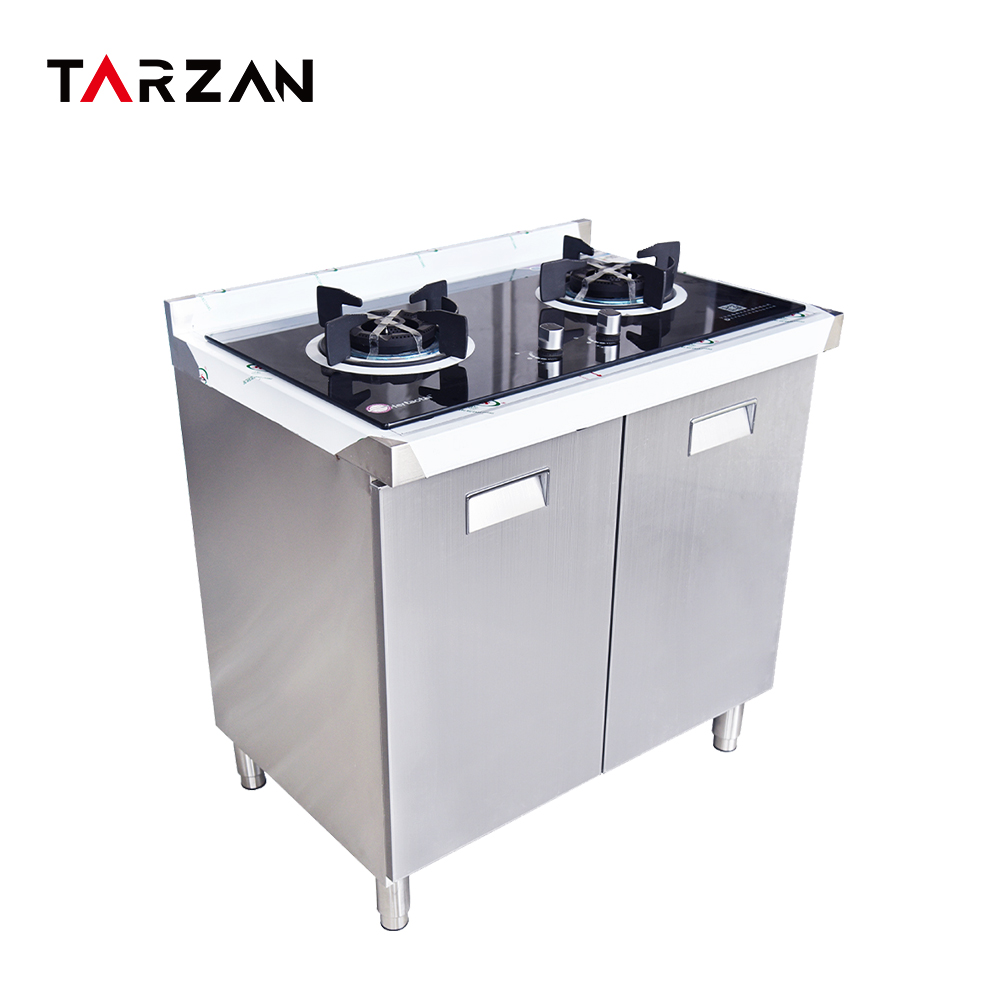 Factory 201/304 Stainless Steel Kitchen Equipment Commercial Kitchen Modern Cabinet Stove 3 Doors Kitchen Cabinets
