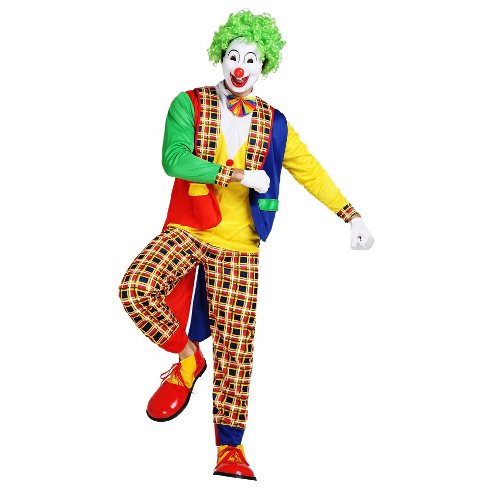 Carnival Halloween Party Cosplay Costume Clown Suit Clothes Men Women Fancy Clown Costume Adult
