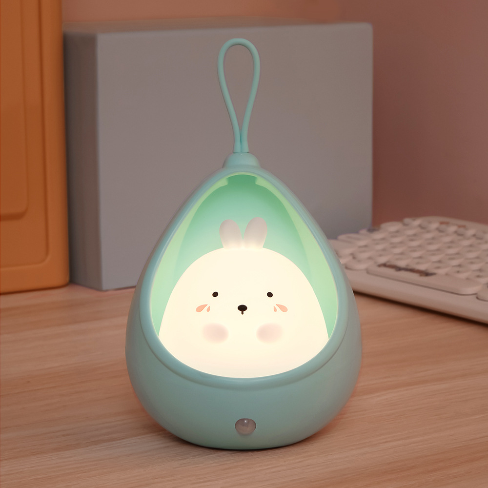 Новый креативный ночник Amazon с силиконовым датчиком, ночник с кроликом и USB-зарядкой, атмосферный светодиодный прикроватный светильник с датчиком человека