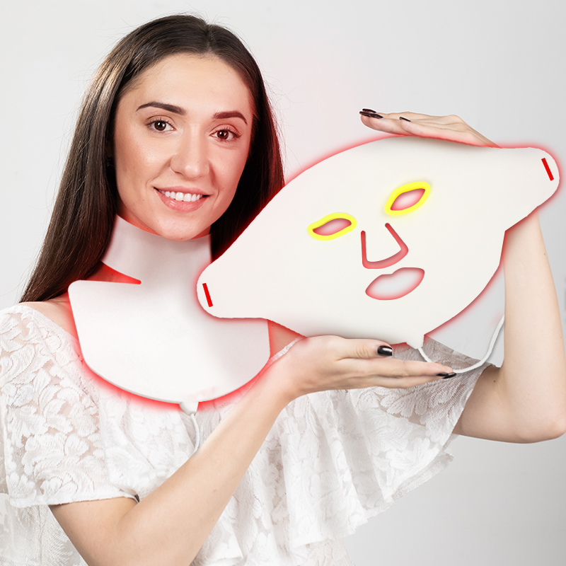 7 Colours Led Face Mask Led Skincare Mask Red Colorful Light Therapy Silicone Led Mask for Women Beauty