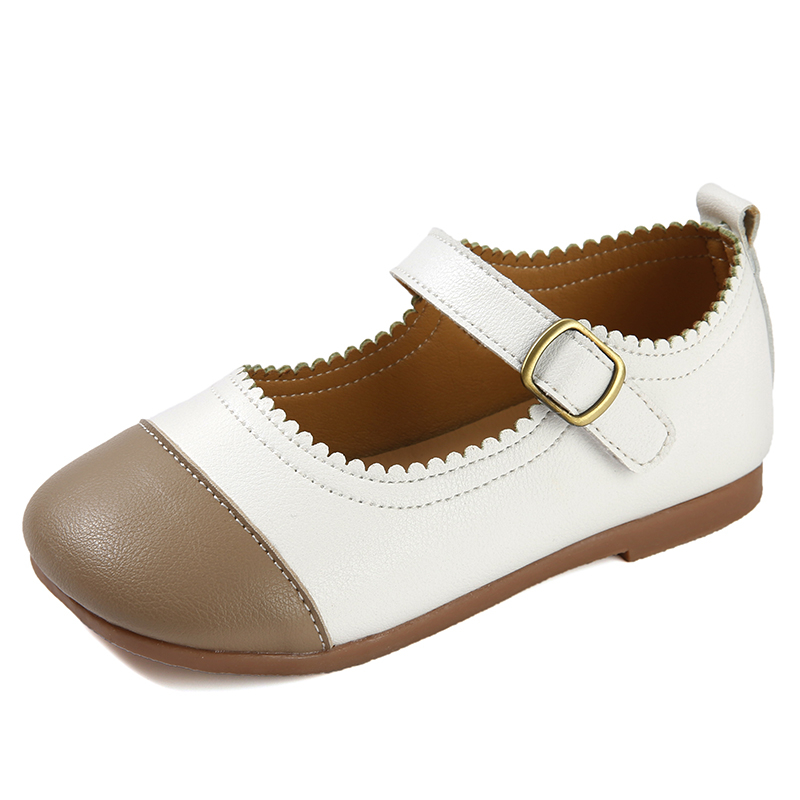 New Design Strap Cute Girls Shoes Flat Children School Leather Casual Dress Shoes