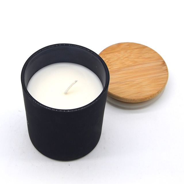 Candle Jar Black Wholesale 10oz Best Quality Fragrance Soy Beeswax Palm Wax Glass with Lid for Home Decoration Glass