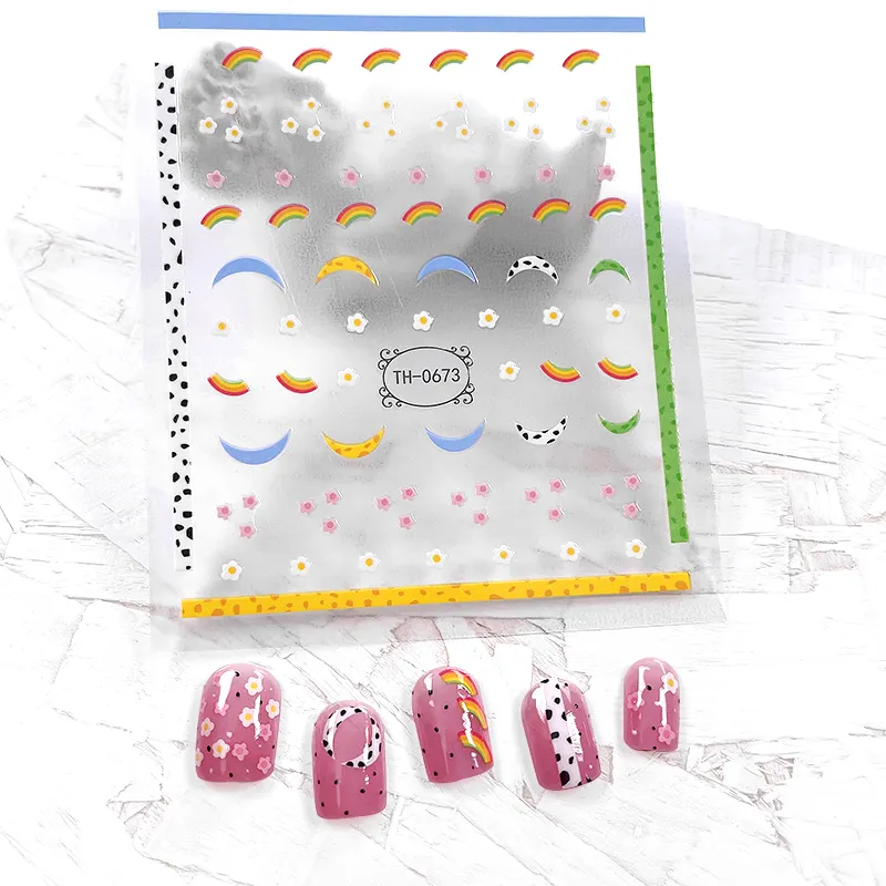 Zhengxiang Love phototherapy nail DIY stickers nail decals Rainbow nail art