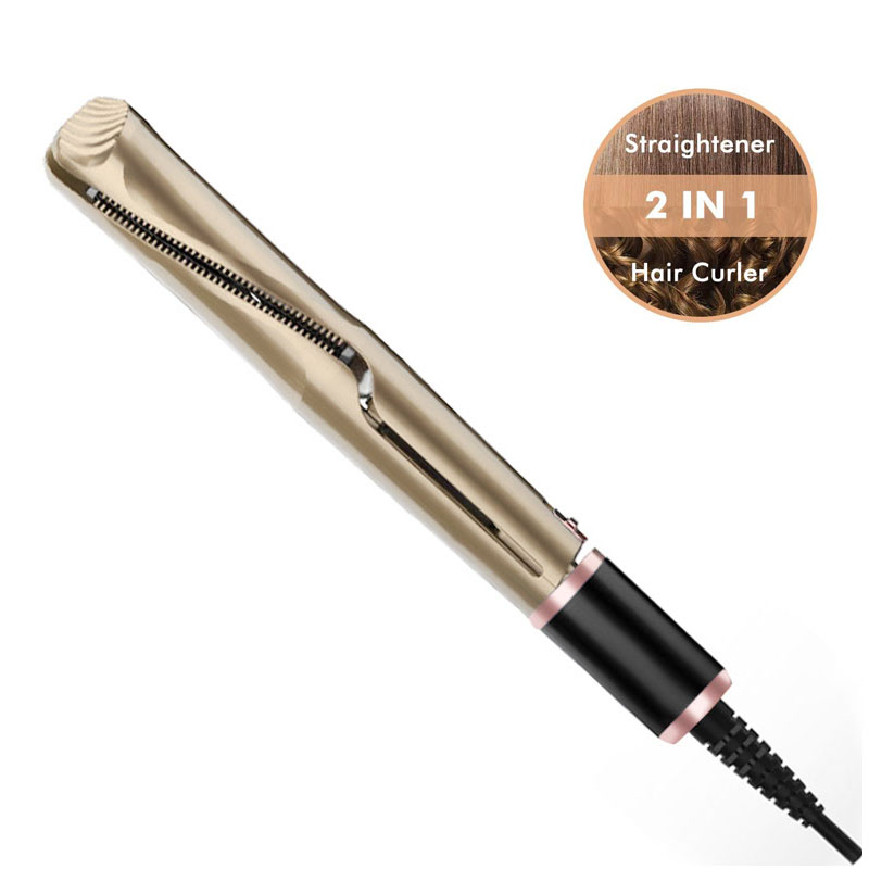 New Twisted Straightening Iron Ceramic Titanium Heating Plate Gold Digital Flat Iron Hair Straightener