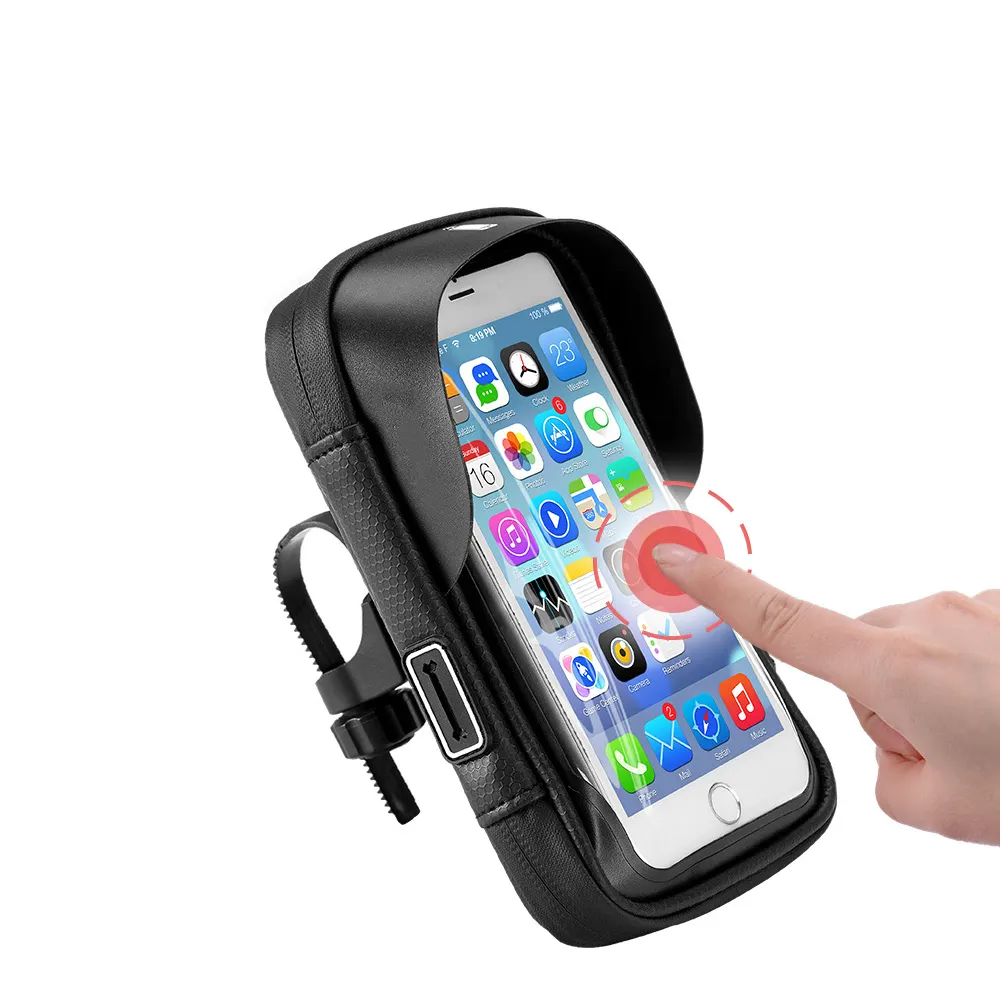YTGEE 2021 Universal Touch Screen Waterproof Handlebar Bike Cell Phone Storage Bag Mount Holder for Bicycle Mountain bike MTB