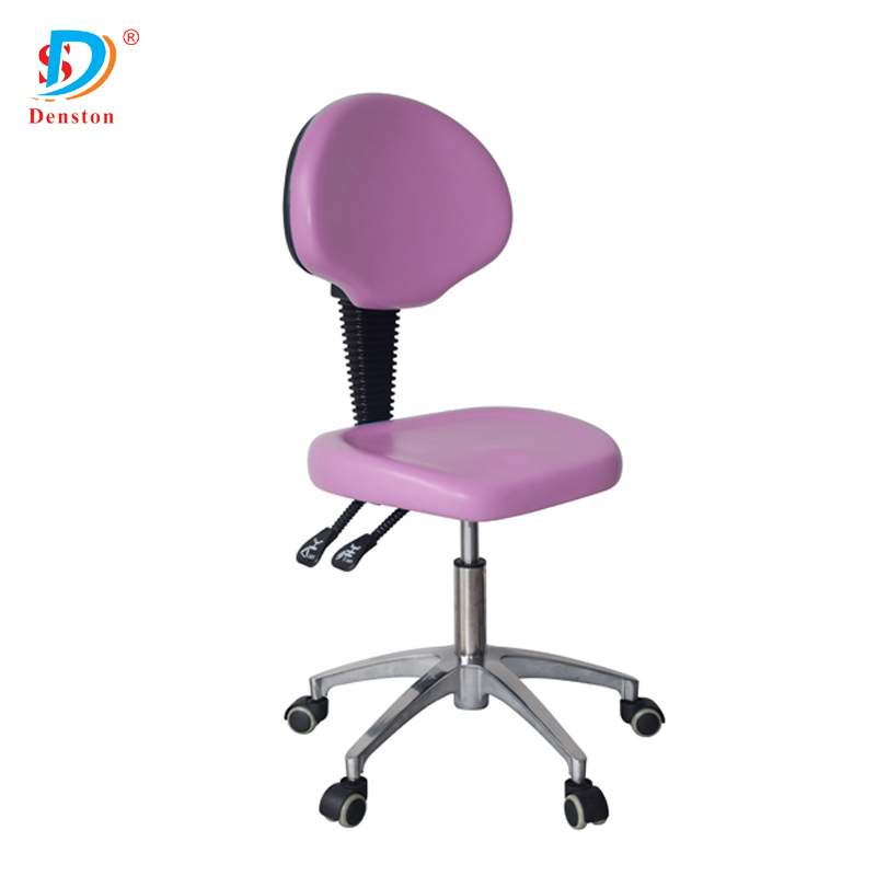 PU Chrome Steel Frame Revolving Adjustable hospital doctor Chair stool With Backrest