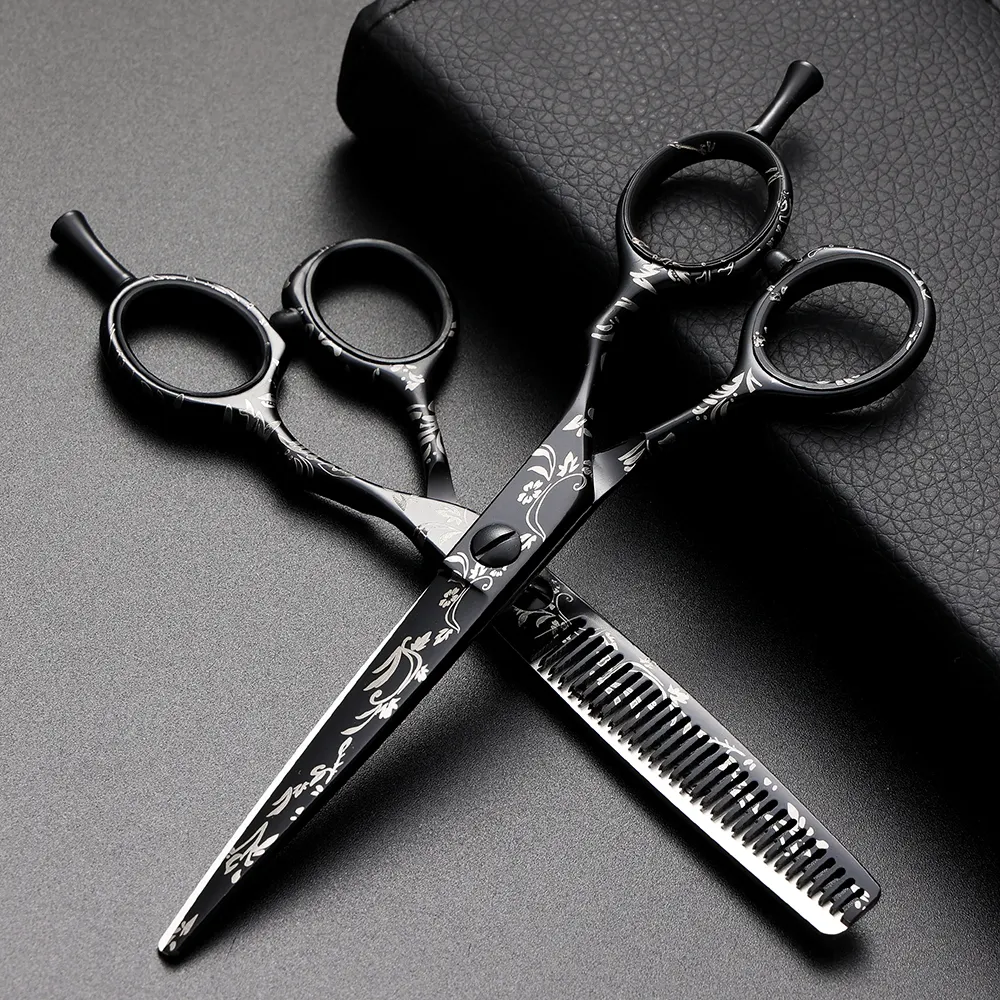 Hot sale professional salon hair cutting scissors & shear barber beauty hairdressing left hand thinning scissors set for stylist