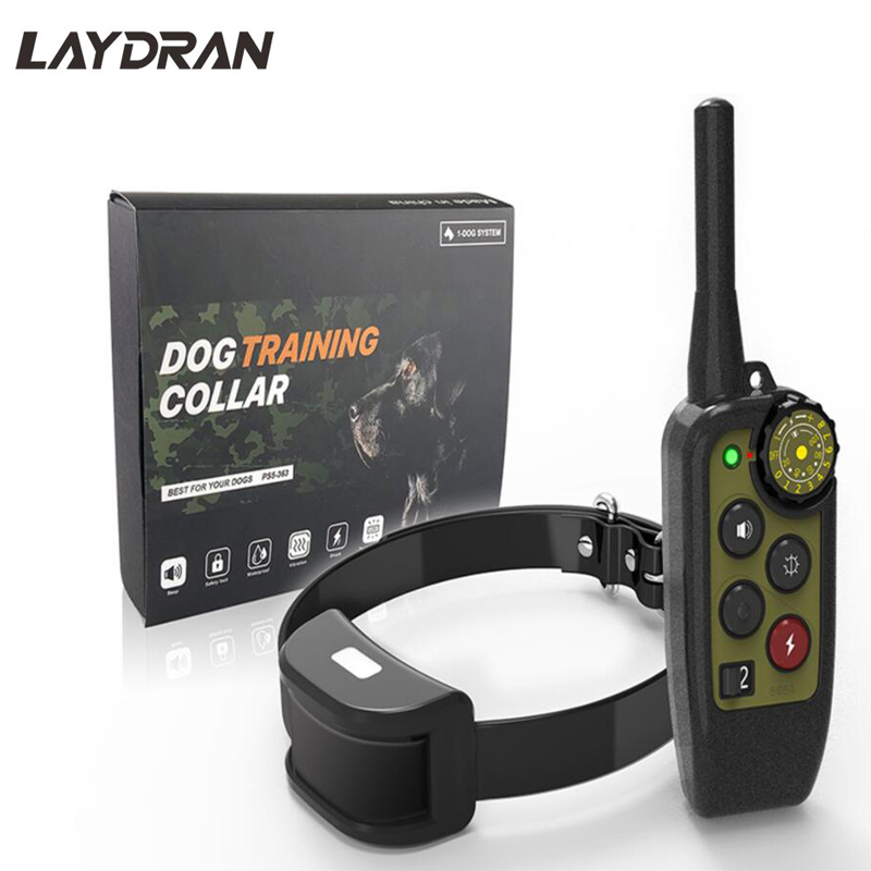 Electric Dog Training Collar LED Barking Waterproof Vibration Shock Sound Train Collar Remote Control 1000M Dog Anti Bark Collar