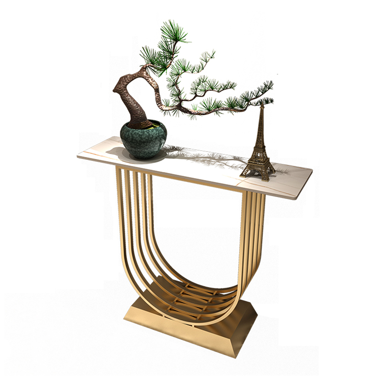 High Quality Home Furniture Living Room Console Table Hallway Gold Marble Console Table