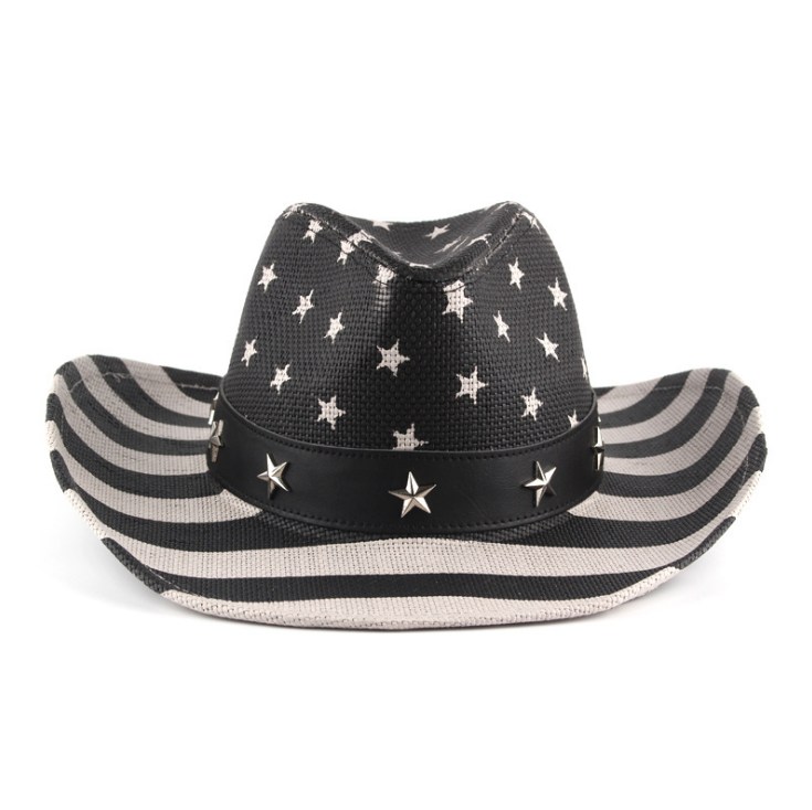 Factory Wholesale Western Shape Straw Cowboy Hat Vintage Custom Summer Sunhat