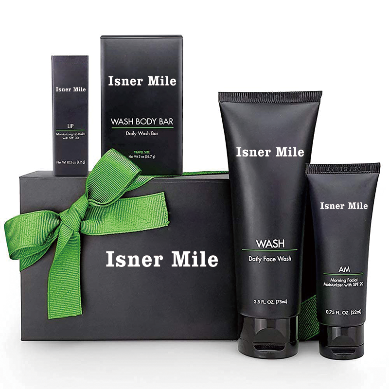 Private Label Face Moisturizer Cleanser Wash Body Bar Lip Men Grooming Kit