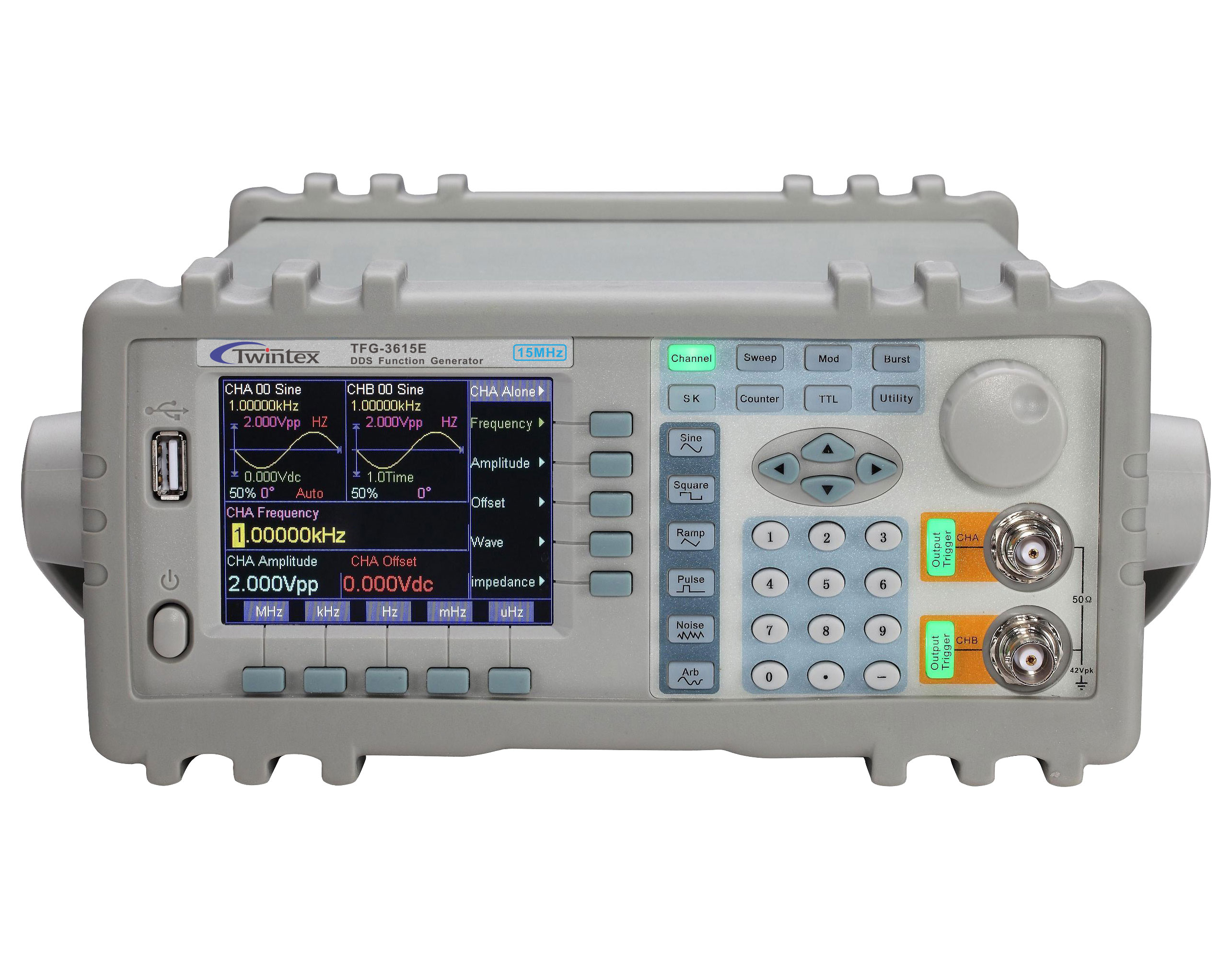 Twintex TFG-3615E DDS функция/произвольный генератор сигналов 15 МГц двухканальный цифровой источник сигнала