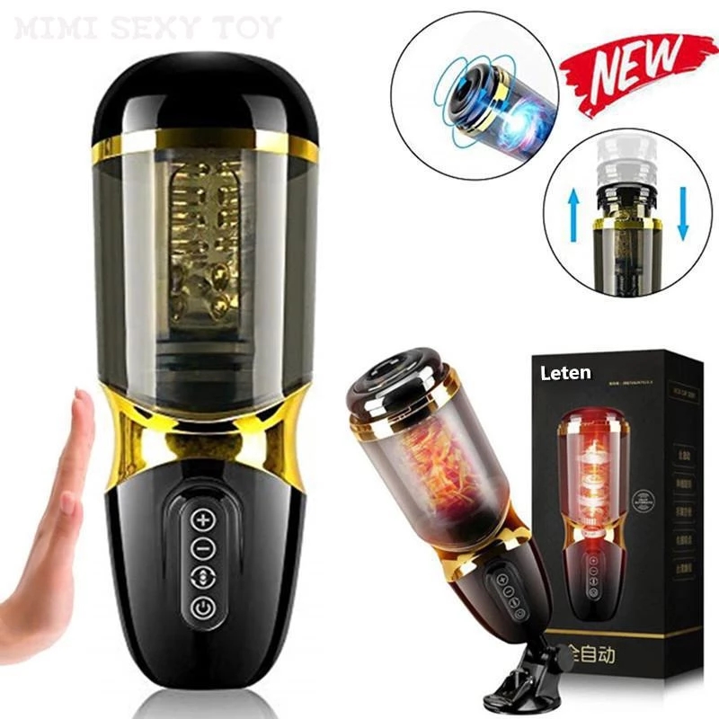 2021 Leten Vibrations Automatic Piston Rotating Sucking Male Masturbator Cup Artificial Vagina Real Pussy Sex Toys For Men